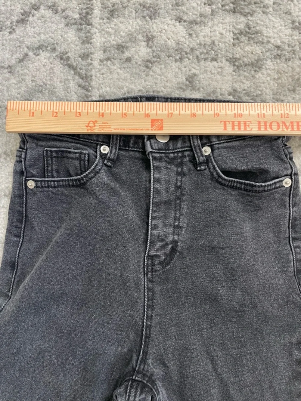 Wellrow High-Rise Wide-Leg Jeans - Black Wash - Size Small -‎ Made in Korea